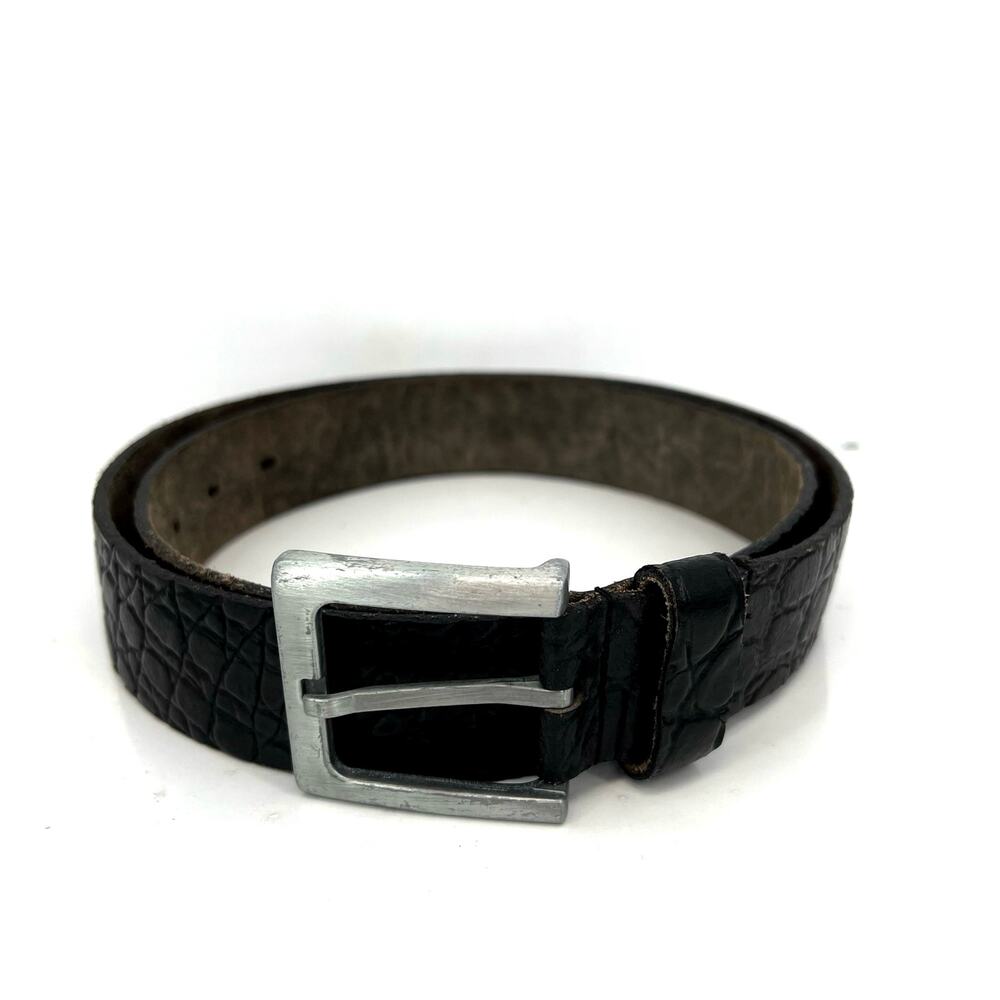 Cartoni genuine leather embossed men’s belt square buckle